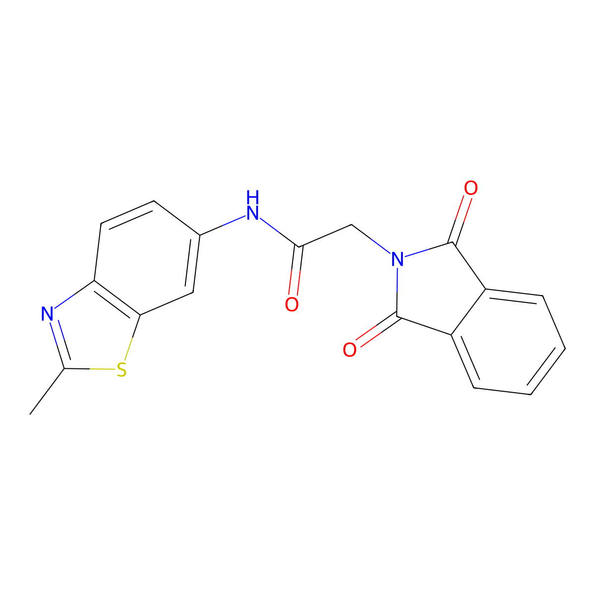 2-(1,3-dioxoisoindolin-2-yl)-N-(2-methylbenzo[d]thiazol-6-yl)acetamide molecular structure, CAS 315682-50-9