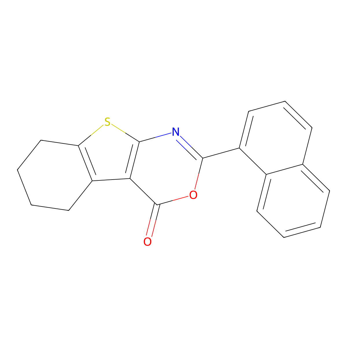 2-Naphthalen-1-yl-5,6,7,8-tetrahydro-[1]benzothiolo[2,3-d][1,3]oxazin-4-one molecular structure, CAS 315682-94-1