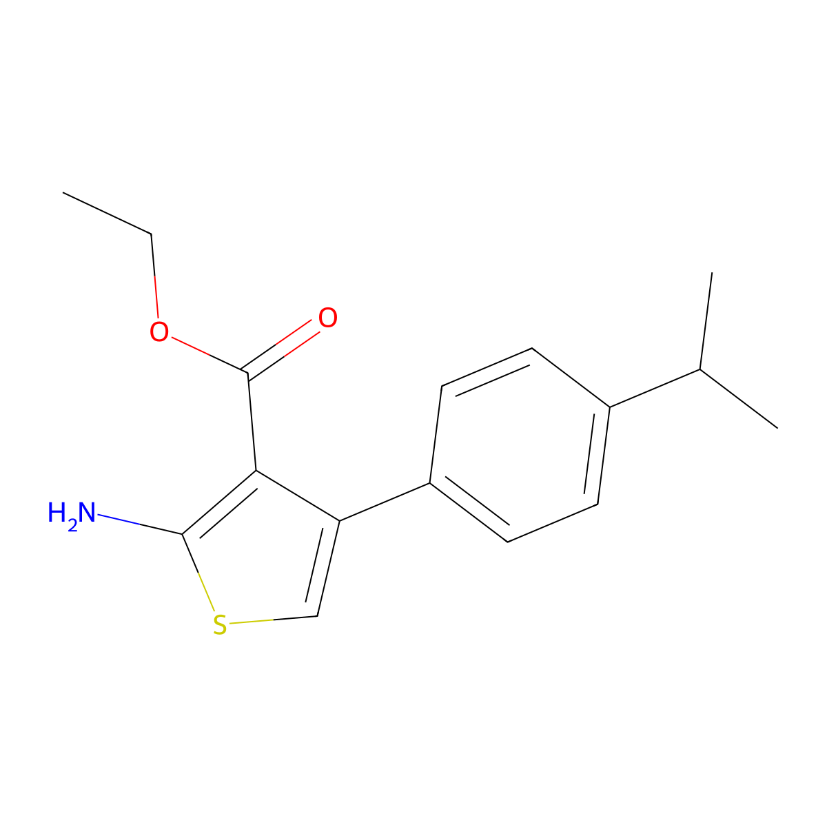 Ethyl 2-amino-4-(4-isopropylphenyl)thiophene-3-carboxylate molecular structure, CAS 315683-17-1