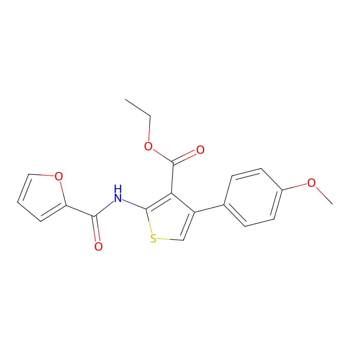 Ethyl 2-(2-furoylamino)-4-(4-methoxyphenyl)thiophene-3-carboxylate molecular structure, CAS 315684-20-9