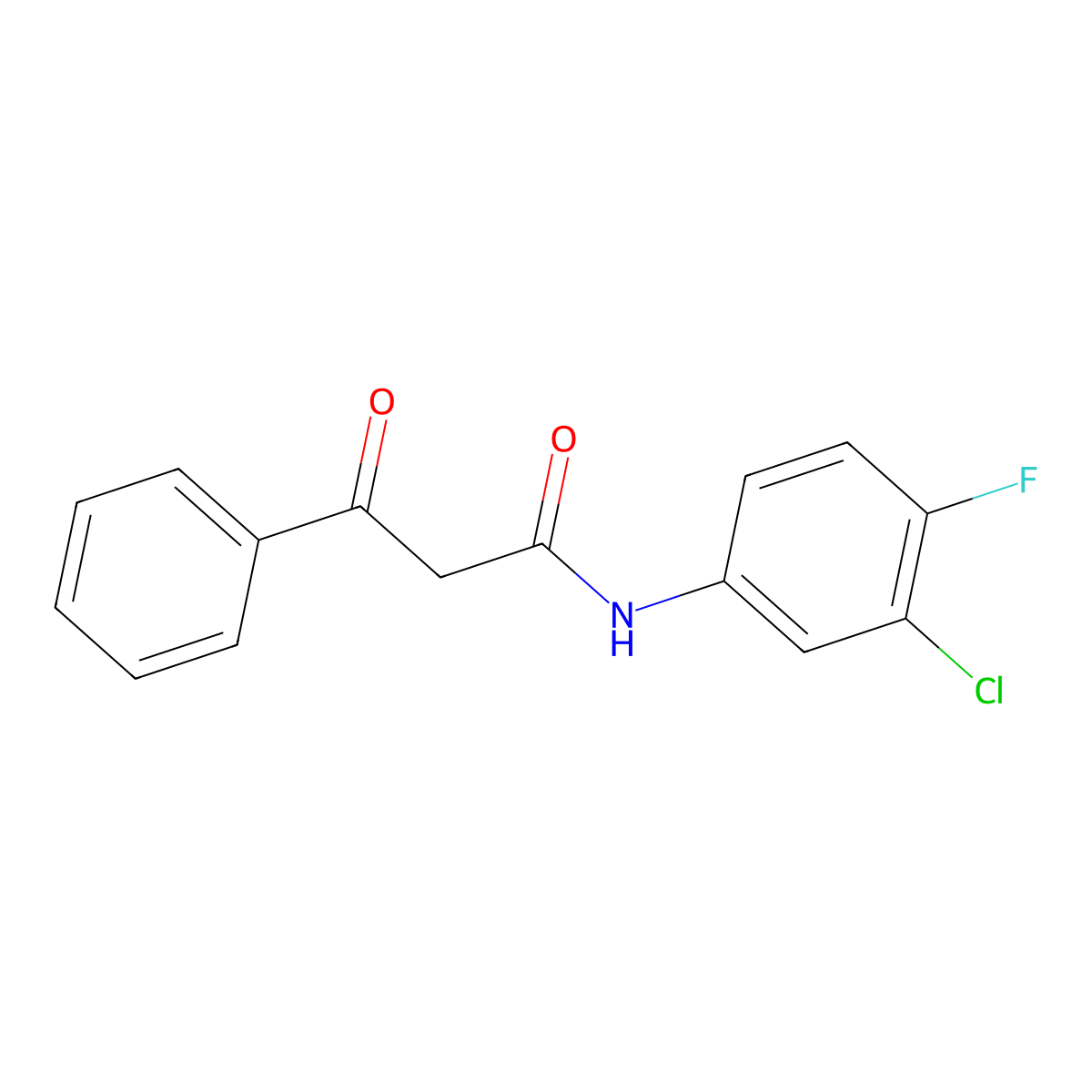 N-(3-chloro-4-fluorophenyl)-3-oxo-3-phenylpropanamide molecular structure, CAS 315684-44-7