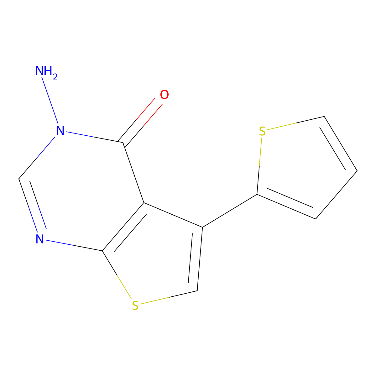 3-amino-5-thien-2-ylthieno[2,3-d]pyrimidin-4(3H)-one molecular structure, CAS 315684-53-8