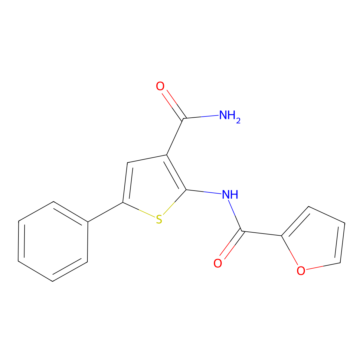N-(3-carbamoyl-5-phenylthiophen-2-yl)furan-2-carboxamide molecular structure, CAS 315684-72-1
