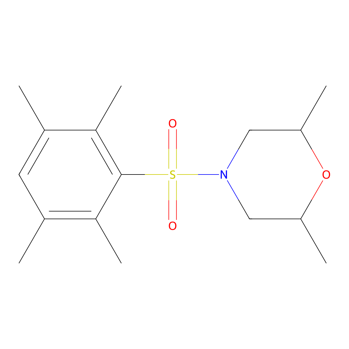 2,6-Dimethyl-4-[(2,3,5,6-tetramethylphenyl)sulfonyl]morpholine molecular structure, CAS 315685-04-2