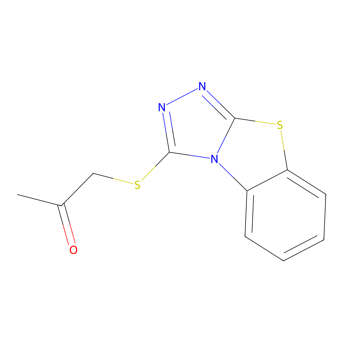 1-([1,2,4]Triazolo[3,4-b][1,3]benzothiazol-3-ylsulfanyl)acetone molecular structure, CAS 315685-14-4