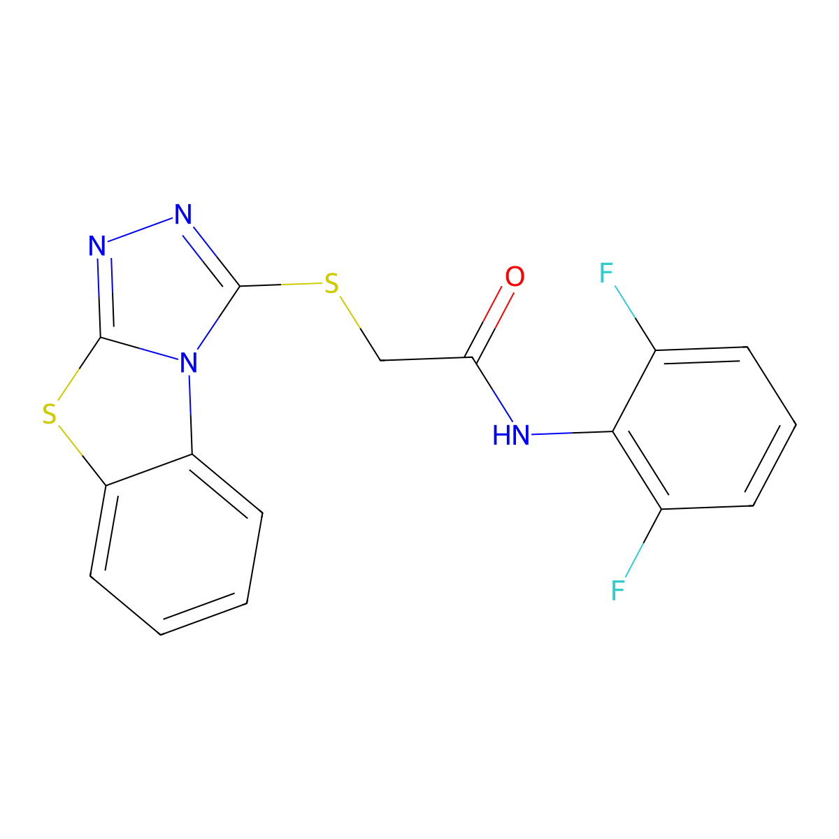 N-(2,6-difluorophenyl)-2-([1,2,4]triazolo[3,4-b][1,3]benzothiazol-3-ylsulfanyl)acetamide molecular structure, CAS 315685-36-0