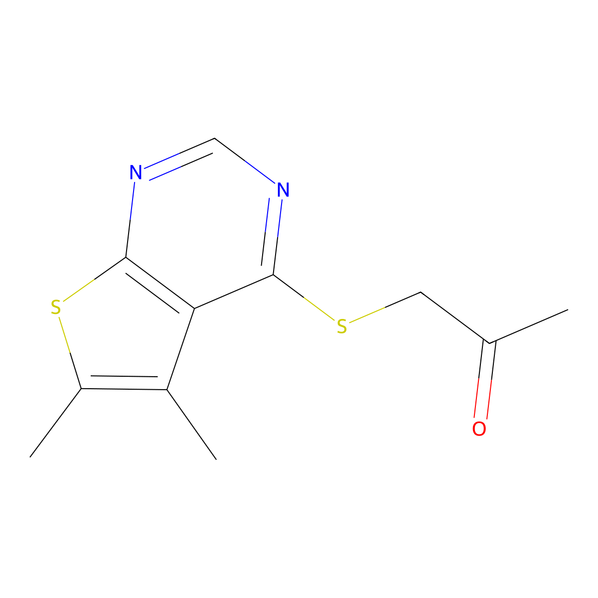 1-({5,6-Dimethylthieno[2,3-d]pyrimidin-4-yl}sulfanyl)propan-2-one molecular structure, CAS 315685-40-6