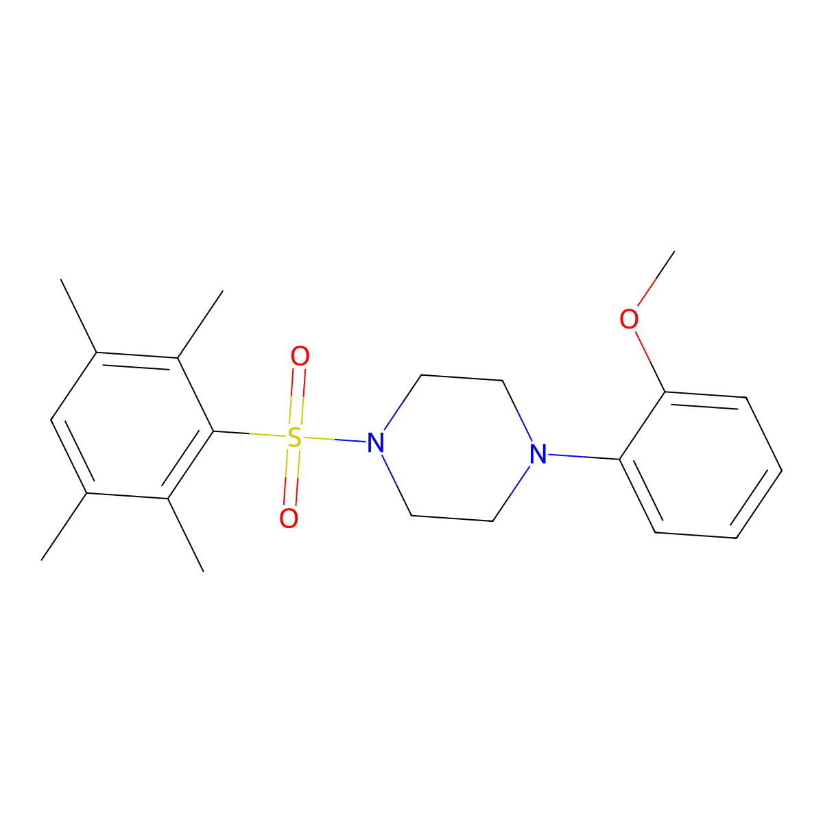 1-(2-Methoxyphenyl)-4-(2,3,5,6-tetramethylbenzenesulfonyl)piperazine molecular structure, CAS 315685-53-1
