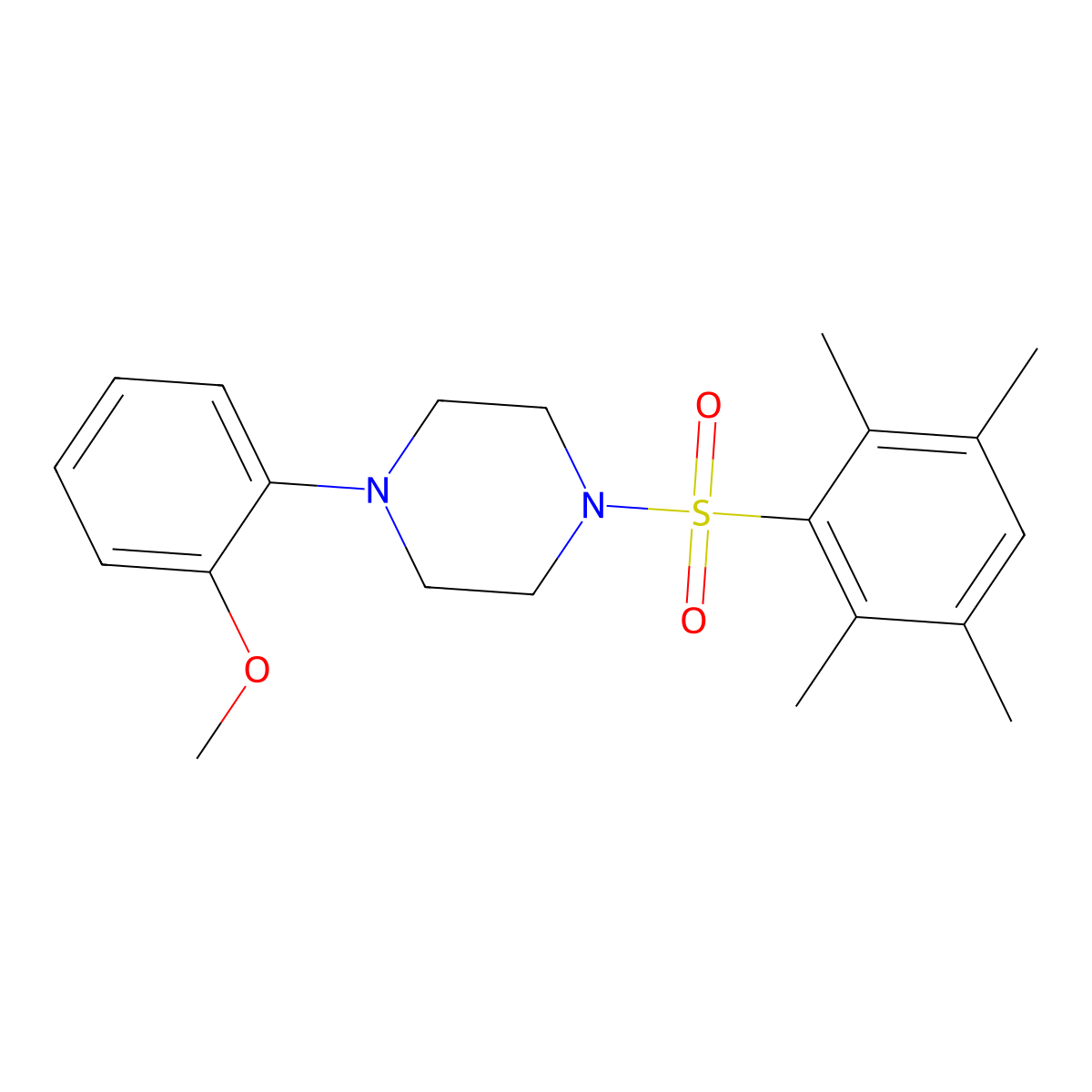 1-(2-Methoxyphenyl)-4-(2,3,5,6-tetramethylbenzenesulfonyl)piperazine molecular structure, CAS 315685-53-1