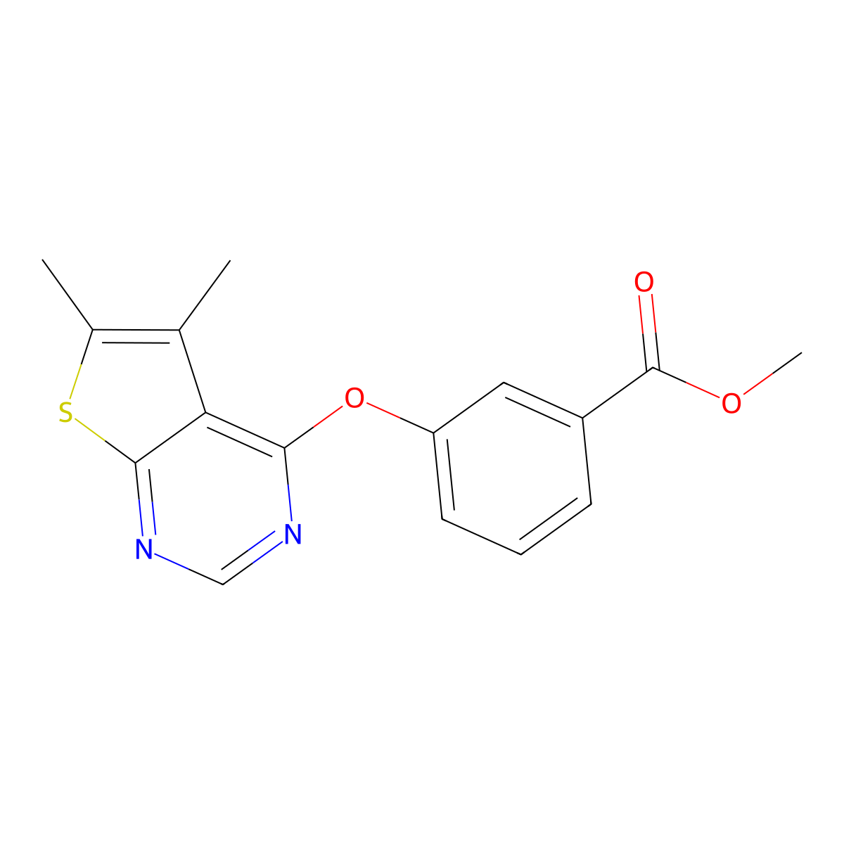 Methyl 3-[(5,6-dimethylthieno[2,3-d]pyrimidin-4-yl)oxy]benzoate molecular structure, CAS 315685-58-6