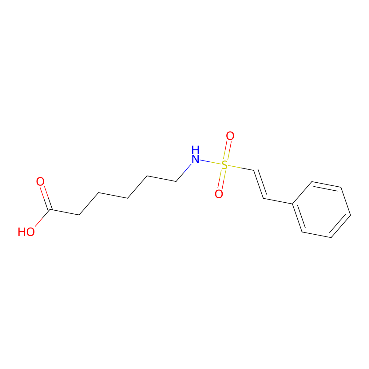 6-(2-Phenyl-ethenesulfonylamino)-hexanoic acid molecular structure, CAS 315692-14-9