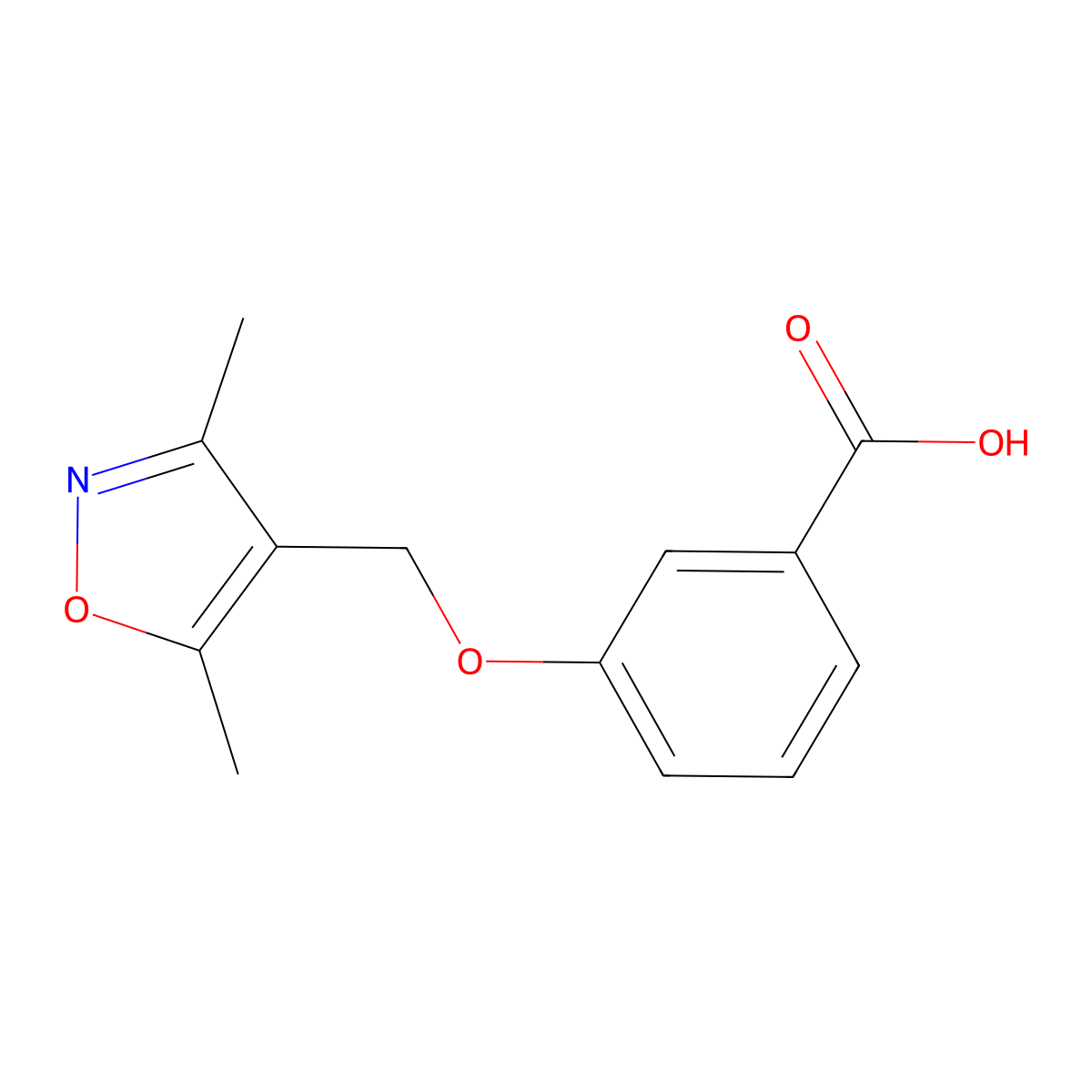 3-[(Dimethyl-1,2-oxazol-4-yl)methoxy]benzoic acid molecular structure, CAS 315692-86-5
