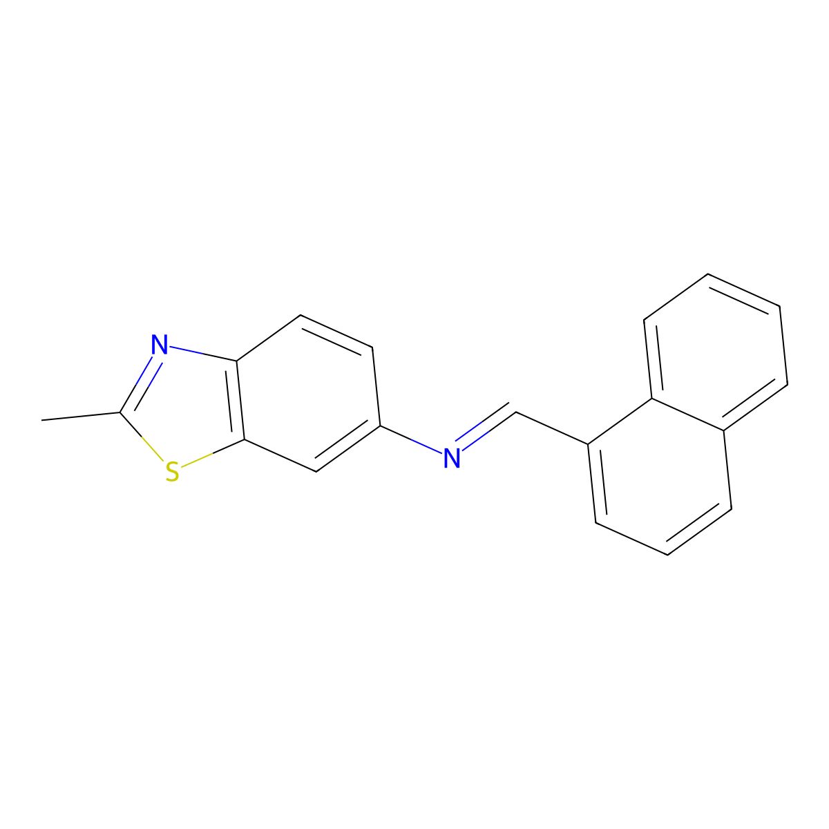 (E)-2-methyl-N-(naphthalen-1-ylmethylene)benzo[d]thiazol-6-amine molecular structure, CAS 315692-89-8
