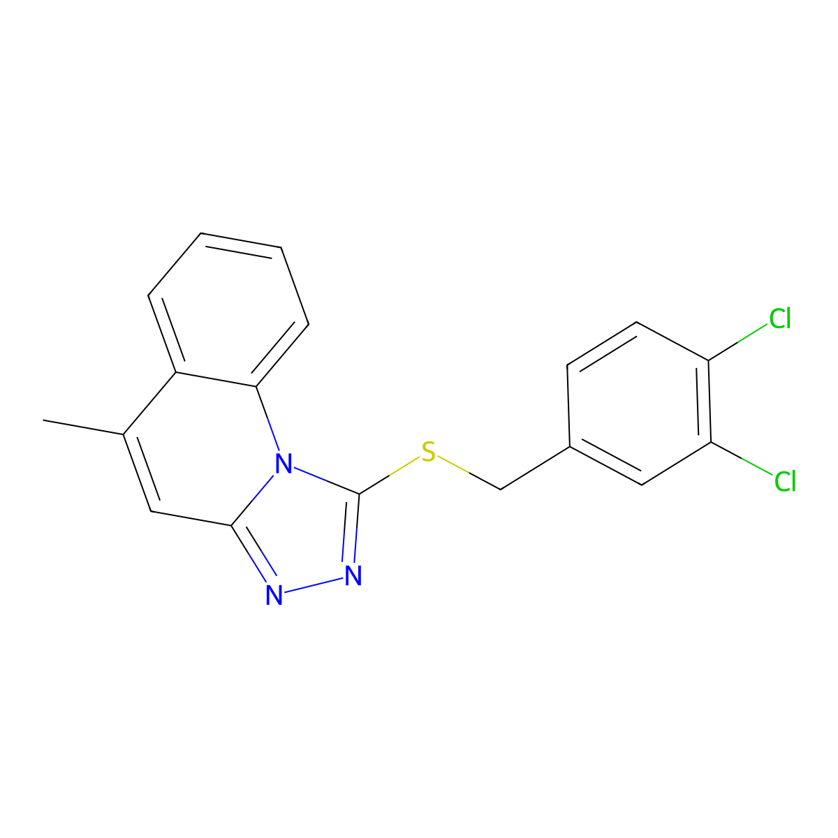 1-[(3,4-Dichlorobenzyl)sulfanyl]-5-methyl[1,2,4]triazolo[4,3-a]quinoline molecular structure, CAS 315692-94-5