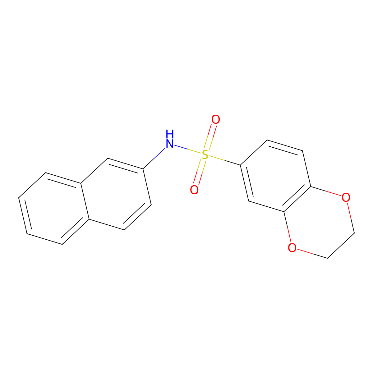 N-(Naphthalen-2-yl)-2,3-dihydrobenzo[b][1,4]dioxine-6-sulfonamide molecular structure, CAS 315693-33-5