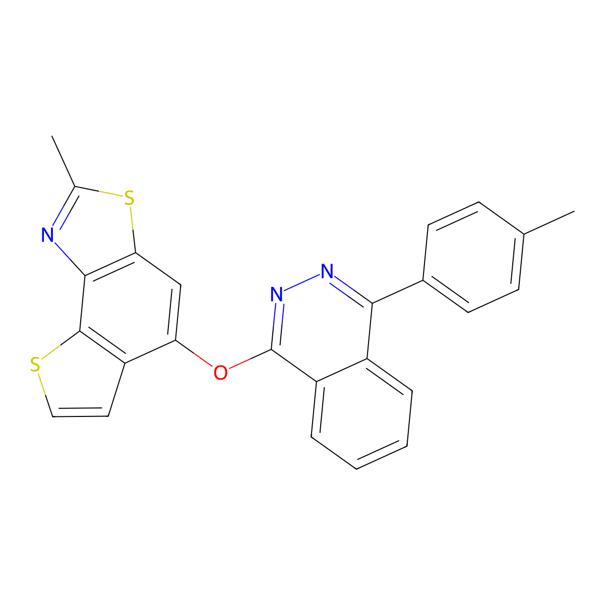 2-Methyl-5-[4-(4-methylphenyl)phthalazin-1-yl]oxythieno[2,3-e][1,3]benzothiazole molecular structure, CAS 315693-36-8