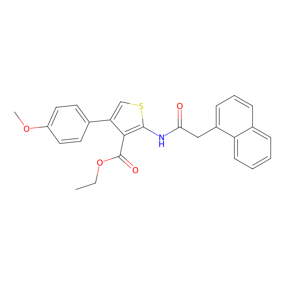 Ethyl 4-(4-methoxyphenyl)-2-[(1-naphthylacetyl)amino]-3-thiophenecarboxylate molecular structure, CAS 315693-59-5