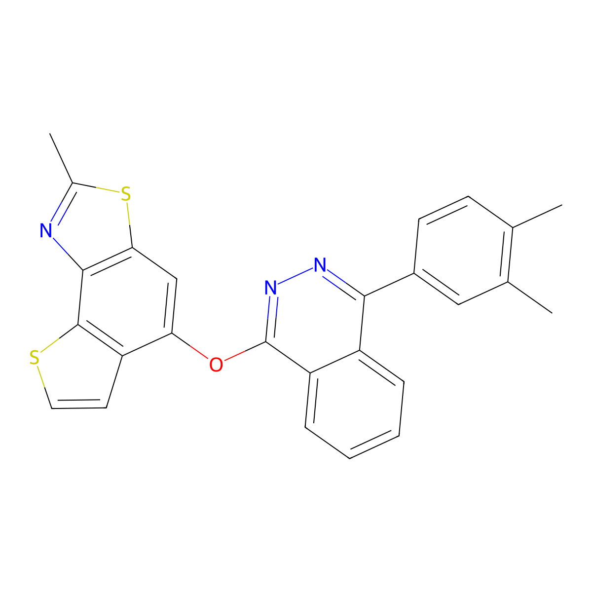 4-(3,4-Dimethylphenyl)-1-phthalazinyl 2-methylthieno[2,3-e][1,3]benzothiazol-5-yl ether molecular structure, CAS 315693-74-4