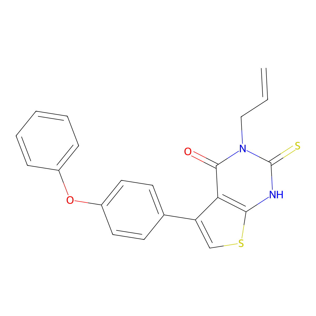 3-allyl-5-(4-phenoxyphenyl)-2-thioxo-2,3-dihydrothieno[2,3-d]pyrimidin-4(1H)-one molecular structure, CAS 315693-80-2