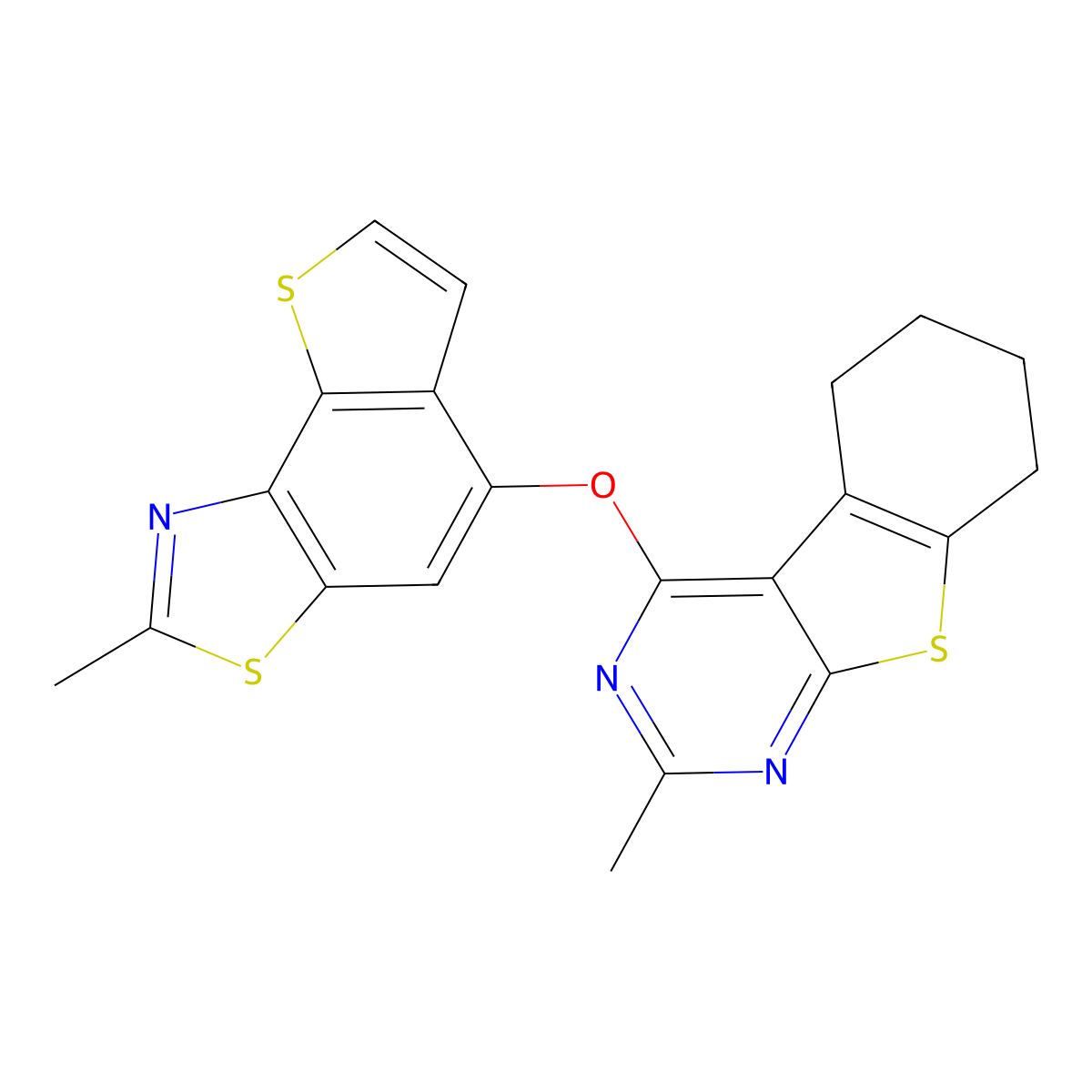 2-Methyl-4-(2-methylthieno[2,3-e][1,3]benzothiazol-5-yl)oxy-5,6,7,8-tetrahydro-[1]benzothiolo[2,3-d]pyrimidine molecular structure, CAS 315693-88-0