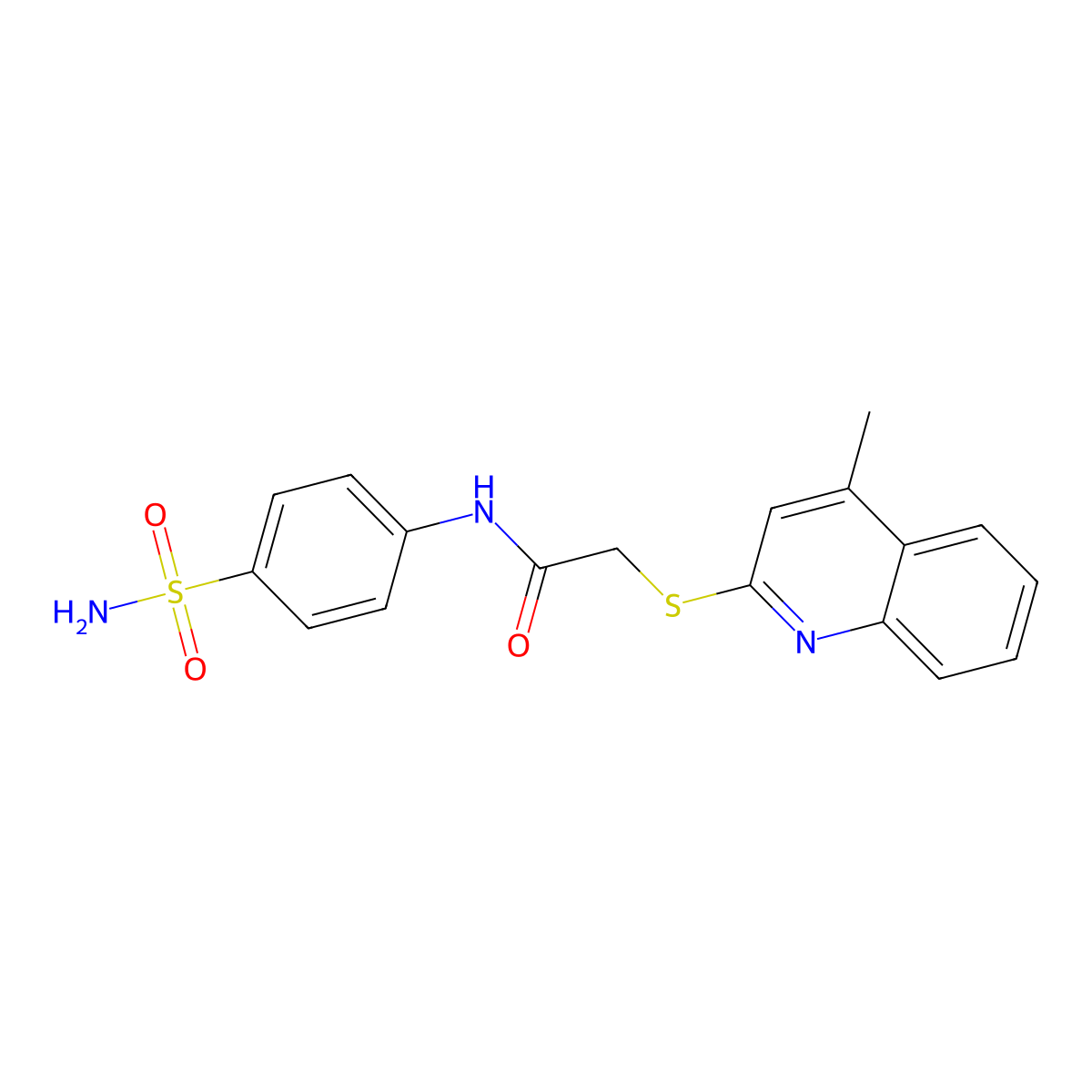 2-[(4-methylquinolin-2-yl)sulfanyl]-N-(4-sulfamoylphenyl)acetamide molecular structure, CAS 315694-46-3