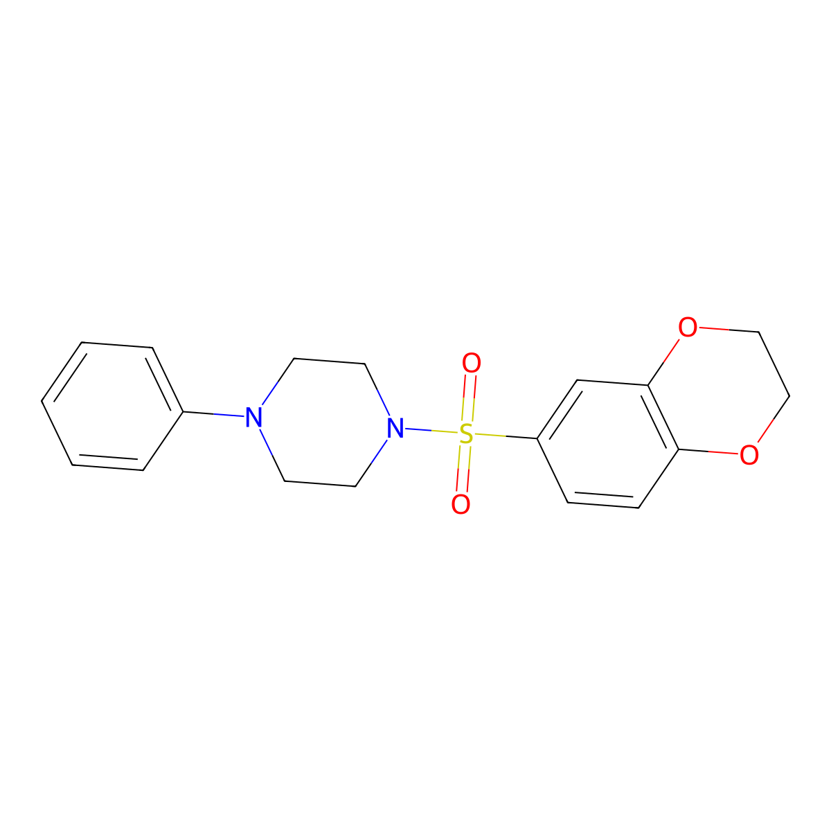 1-(2,3-Dihydro-1,4-benzodioxin-6-ylsulfonyl)-4-phenylpiperazine molecular structure, CAS 315694-63-4
