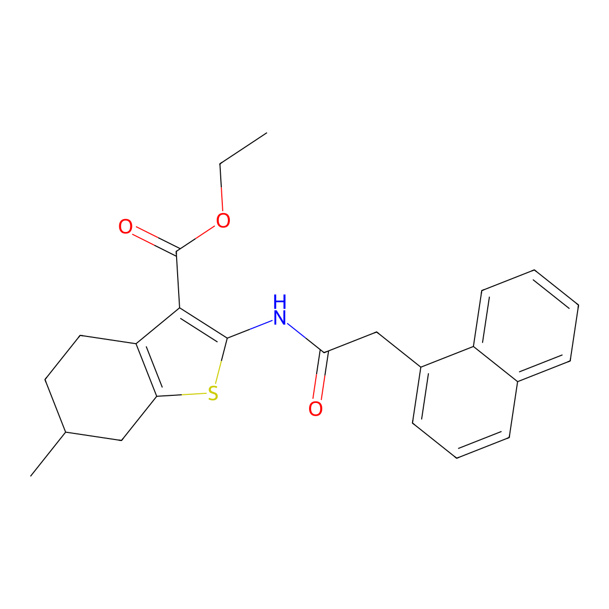 Ethyl 6-methyl-2-(2-(naphthalen-1-yl)acetamido)-4,5,6,7-tetrahydrobenzo[b]thiophene-3-carboxylate molecular structure, CAS 315694-83-8