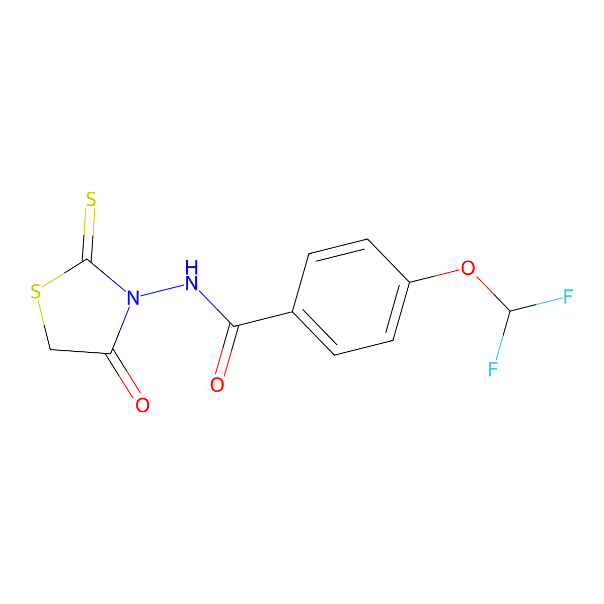 4-(difluoromethoxy)-N-(4-oxo-2-sulfanylidene-1,3-thiazolidin-3-yl)benzamide molecular structure, CAS 315694-90-7