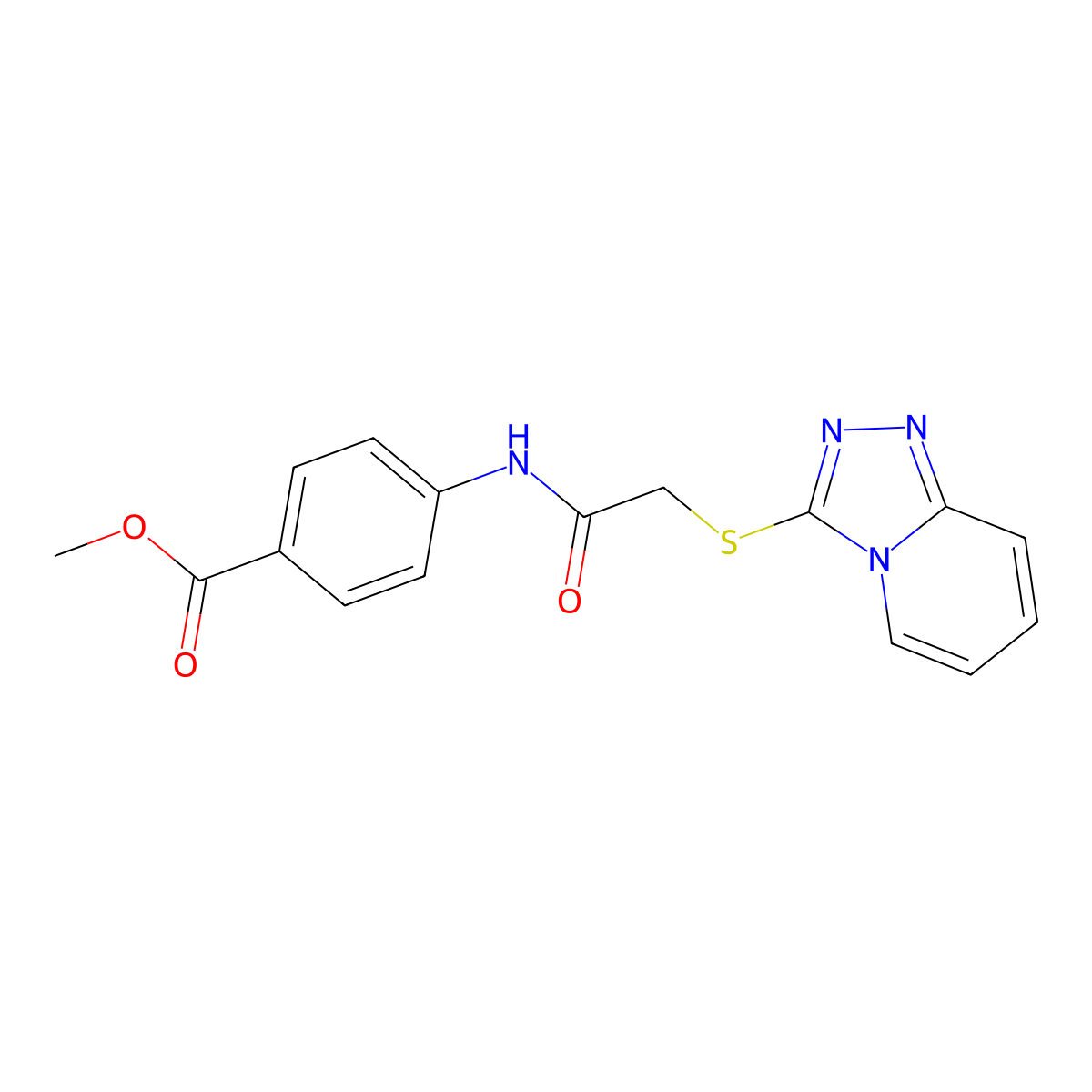 Methyl 4-{[([1,2,4]triazolo[4,3-a]pyridin-3-ylsulfanyl)acetyl]amino}benzoate molecular structure, CAS 315696-26-5