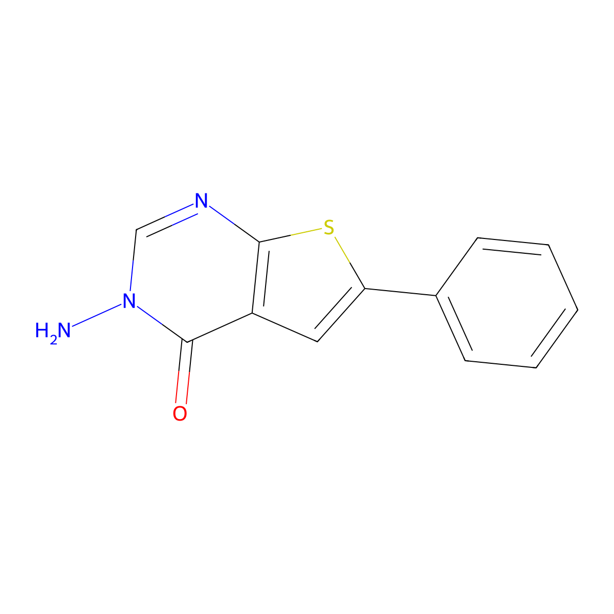 3-amino-6-phenyl-3H,4H-thieno[2,3-d]pyrimidin-4-one molecular structure, CAS 315696-32-3