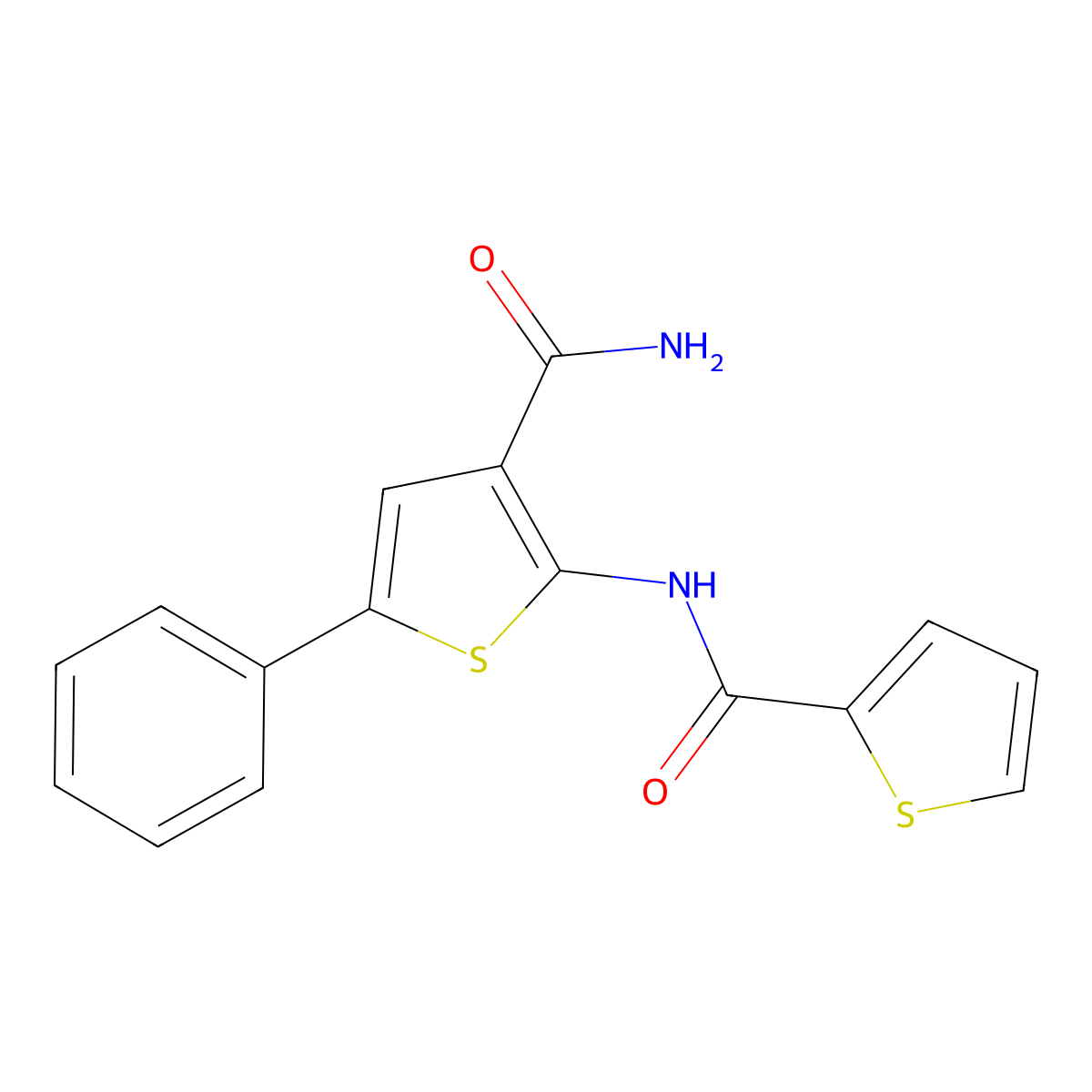 5-Phenyl-2-(thiophene-2-carbonylamino)thiophene-3-carboxamide molecular structure, CAS 315696-35-6