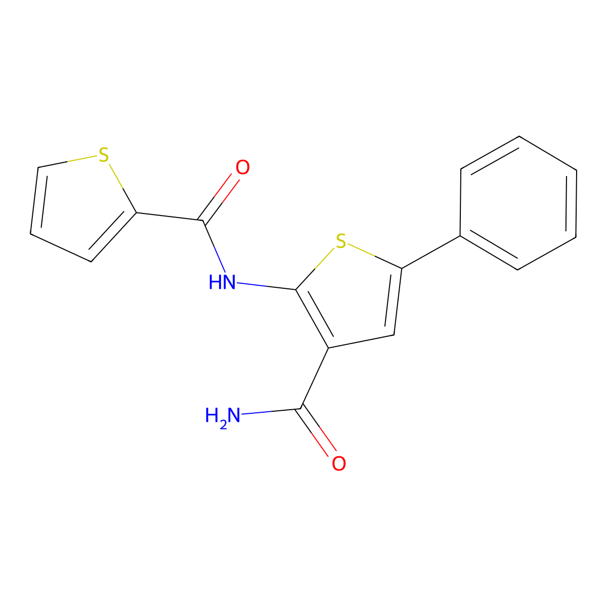 5-Phenyl-2-(thiophene-2-carbonylamino)thiophene-3-carboxamide molecular structure, CAS 315696-35-6