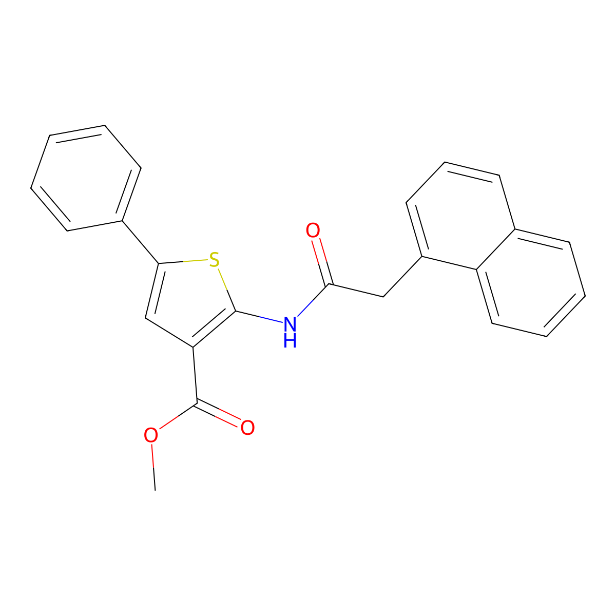 Methyl 2-(2-naphthylacetylamino)-5-phenylthiophene-3-carboxylate molecular structure, CAS 315696-64-1