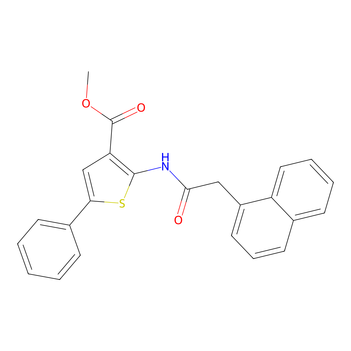 Methyl 2-(2-naphthylacetylamino)-5-phenylthiophene-3-carboxylate molecular structure, CAS 315696-64-1