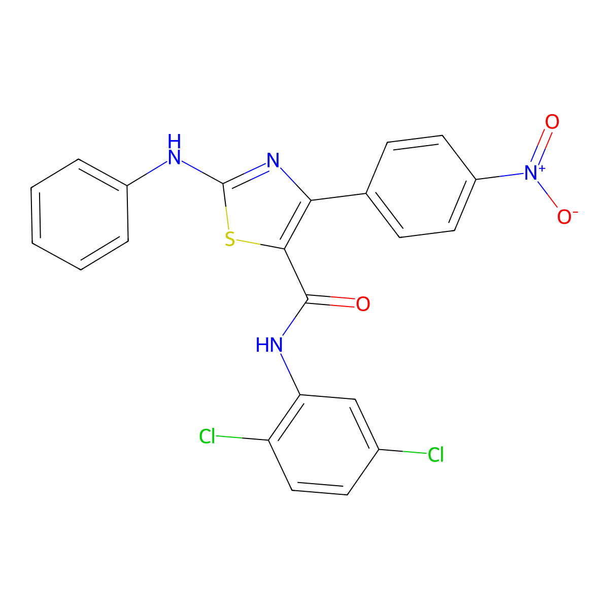2-anilino-N-(2,5-dichlorophenyl)-4-{4-nitrophenyl}-1,3-thiazole-5-carboxamide molecular structure, CAS 315696-83-4