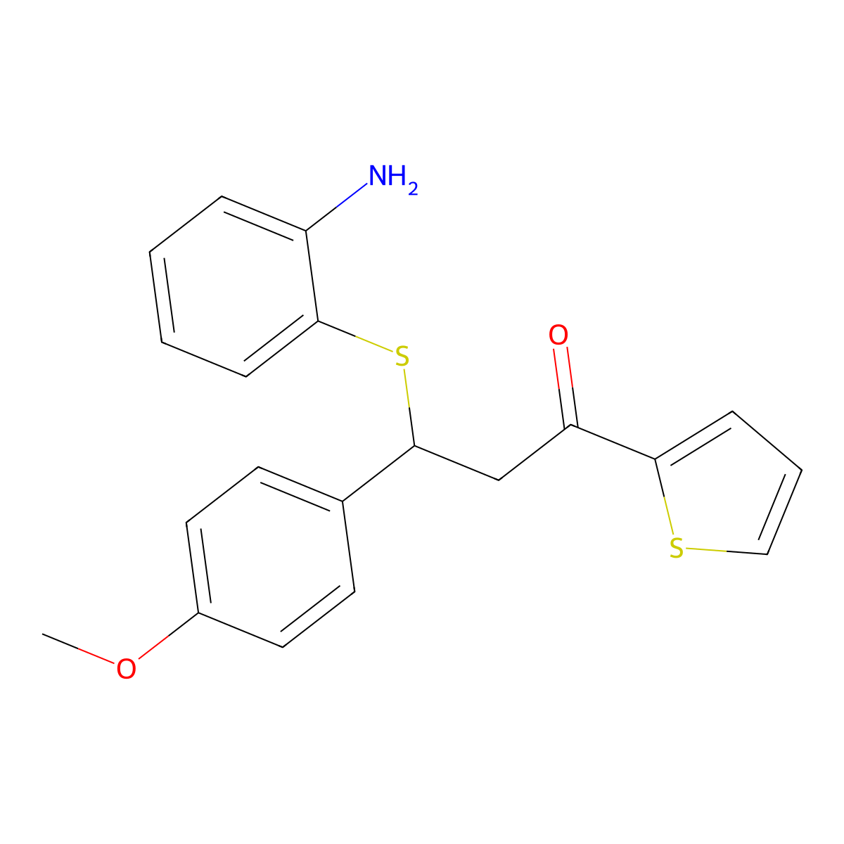 3-(2-Aminophenylthio)-3-(4-methoxyphenyl)-1-(2-thienyl)propan-1-one molecular structure, CAS 315697-49-5