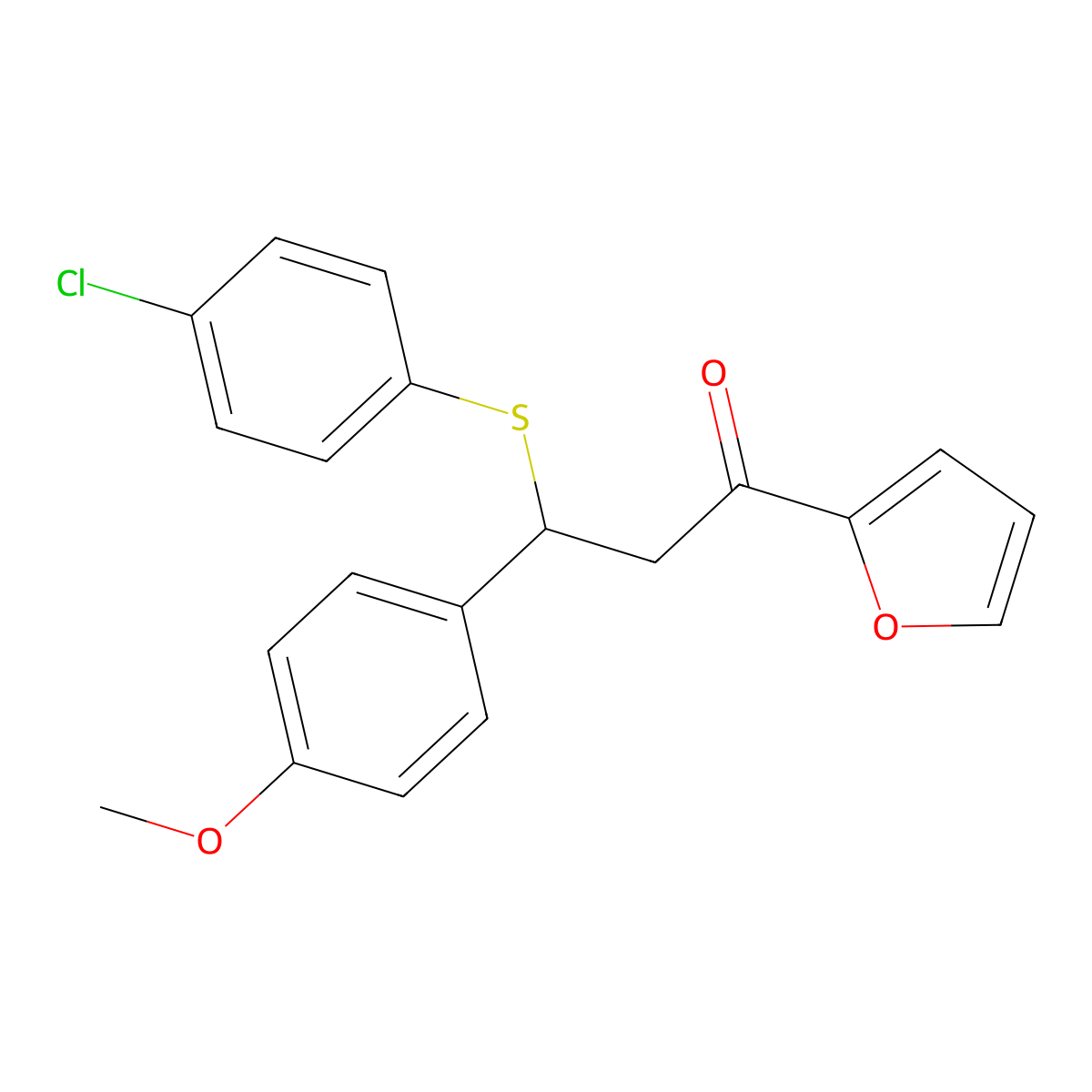 3-[(4-Chlorophenyl)sulfanyl]-1-(furan-2-yl)-3-(4-methoxyphenyl)propan-1-one molecular structure, CAS 315697-63-3
