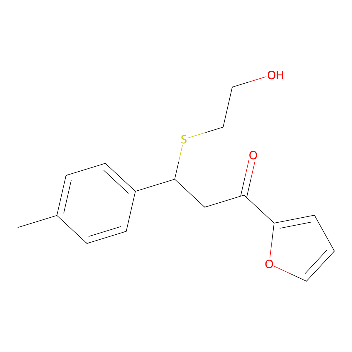 1-(Furan-2-yl)-3-[(2-hydroxyethyl)sulfanyl]-3-(4-methylphenyl)propan-1-one molecular structure, CAS 315697-64-4