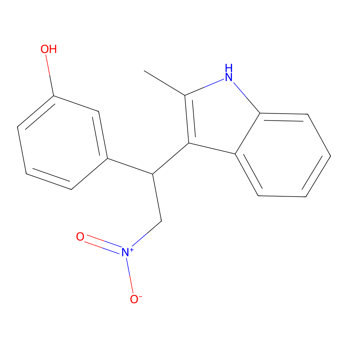 3-[1-(2-methyl-1H-indol-3-yl)-2-nitroethyl]phenol molecular structure, CAS 315697-65-5