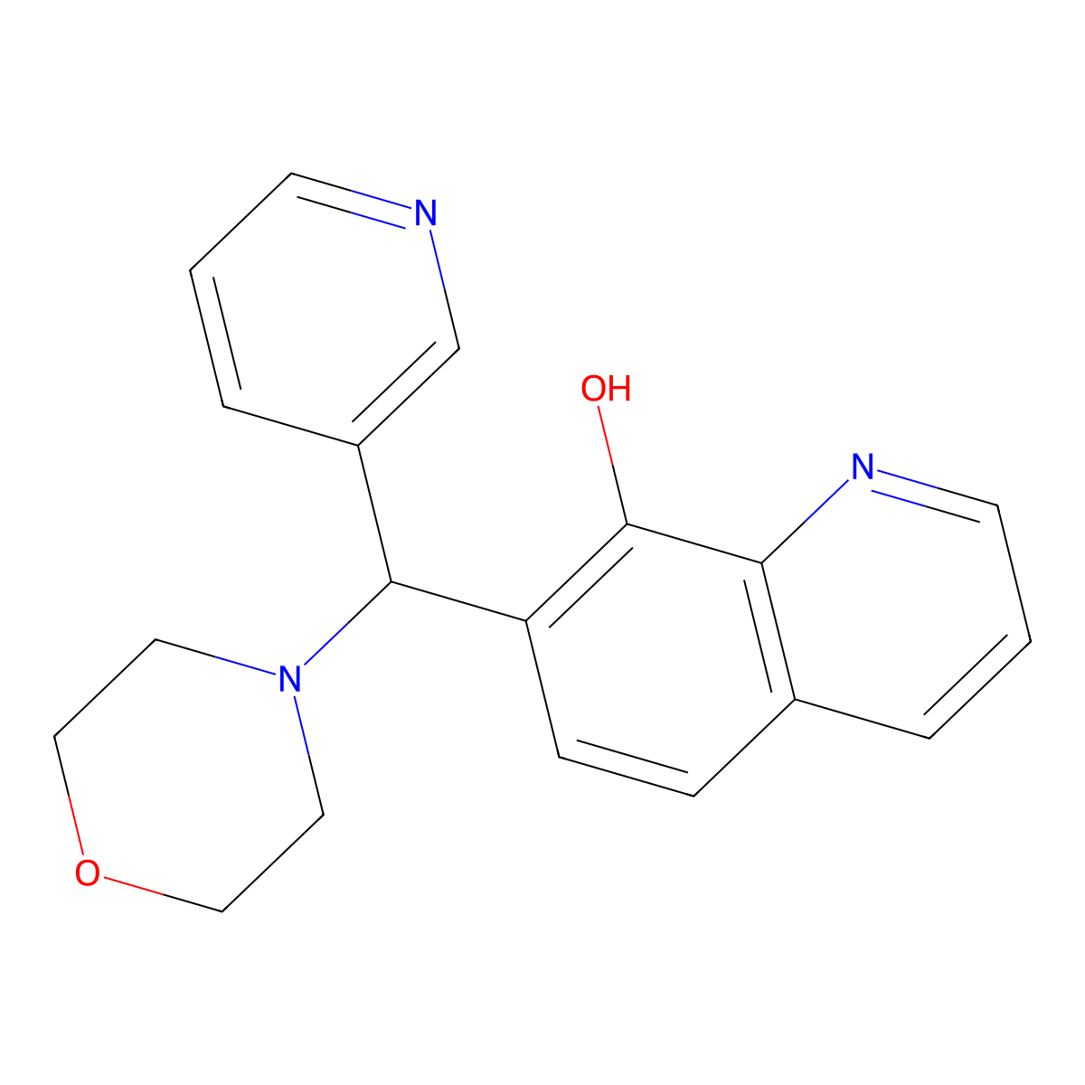 7-[Morpholin-4-yl(pyridin-3-yl)methyl]quinolin-8-ol molecular structure, CAS 315697-68-8
