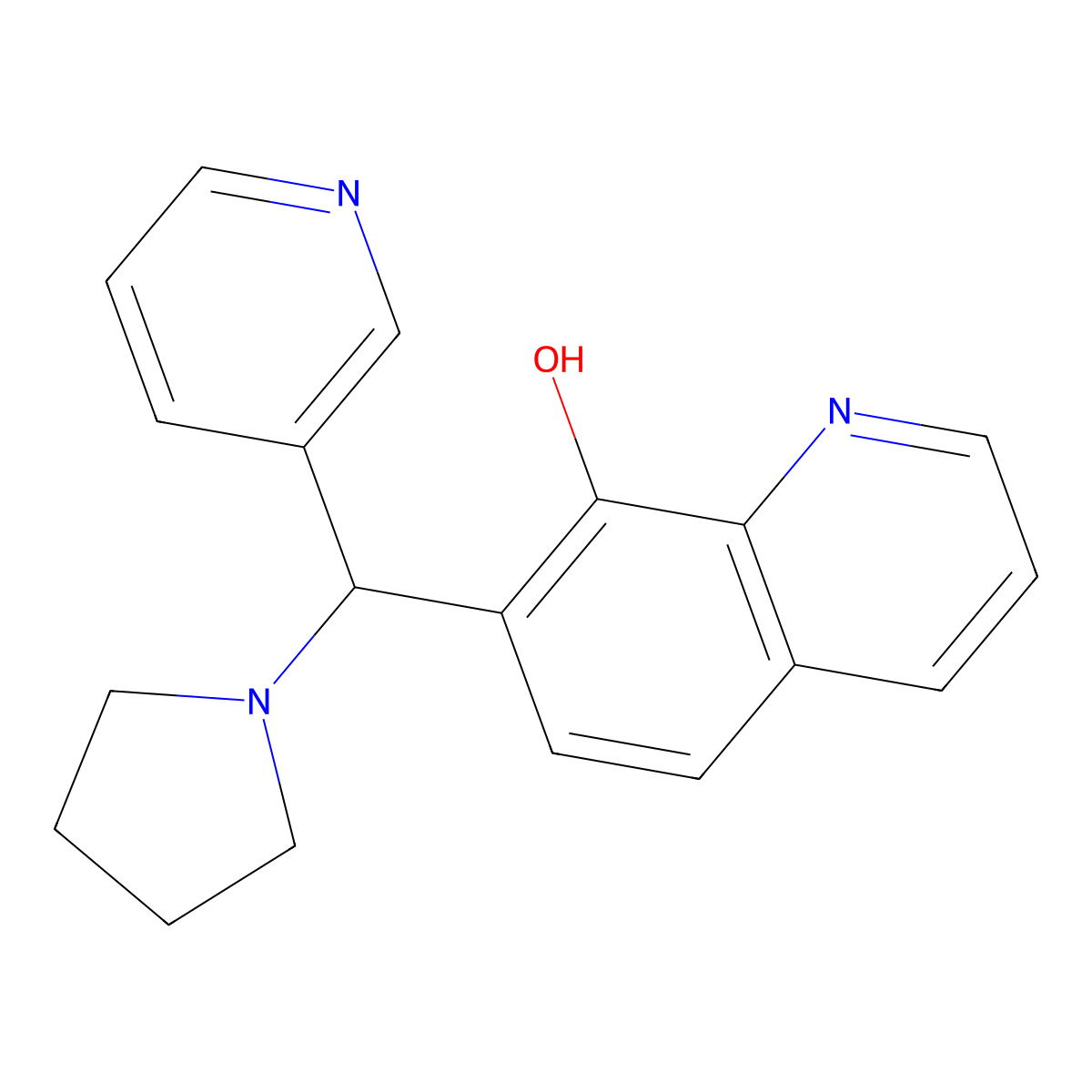 7-(Pyridin-3-yl(pyrrolidin-1-yl)methyl)quinolin-8-ol molecular structure, CAS 315697-76-8