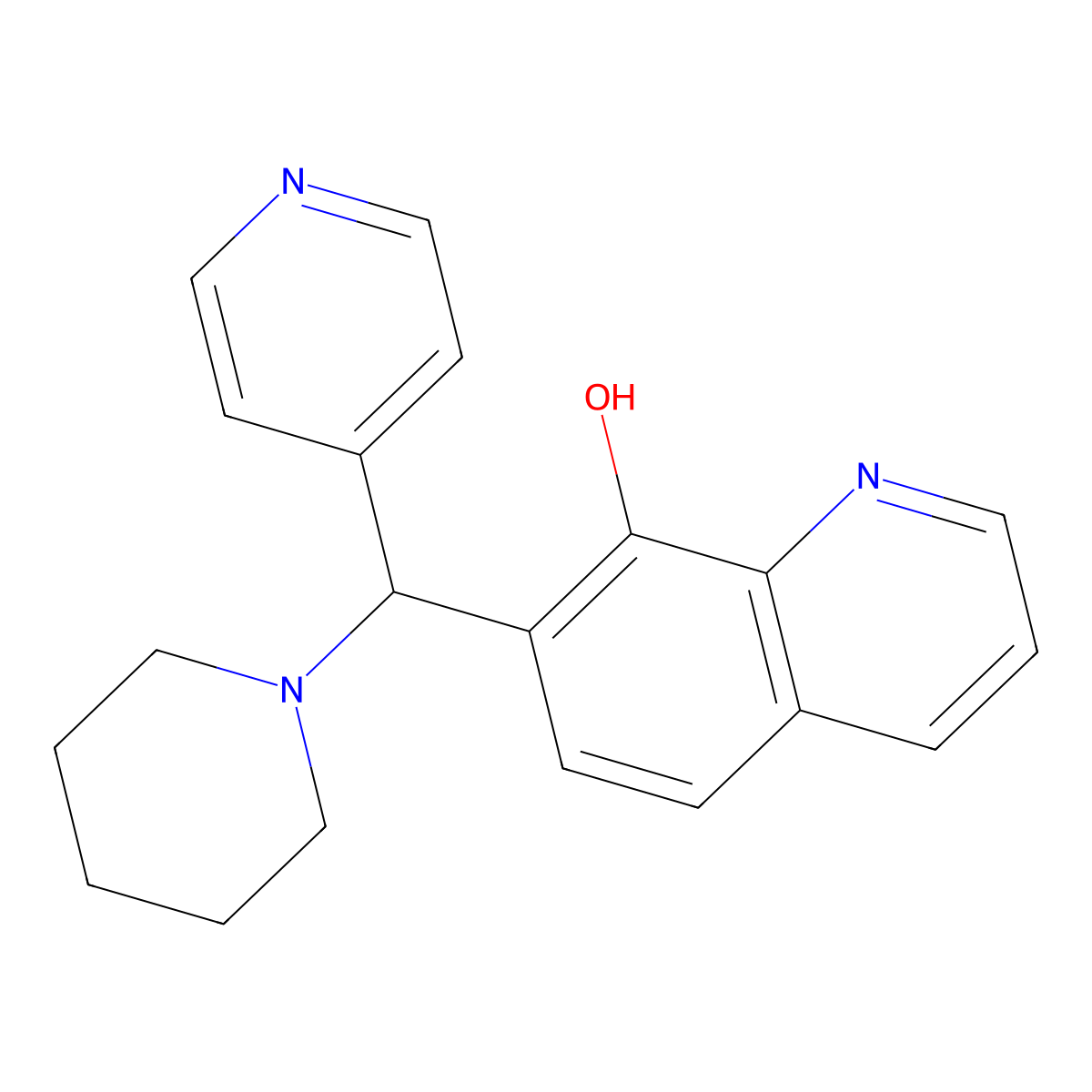 7-[Piperidin-1-yl(pyridin-4-yl)methyl]quinolin-8-ol molecular structure, CAS 315697-77-9