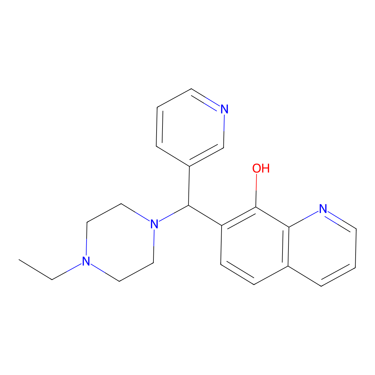 7-[(4-Ethyl-1-piperazinyl)-(3-pyridinyl)methyl]-8-quinolinol molecular structure, CAS 315697-85-9