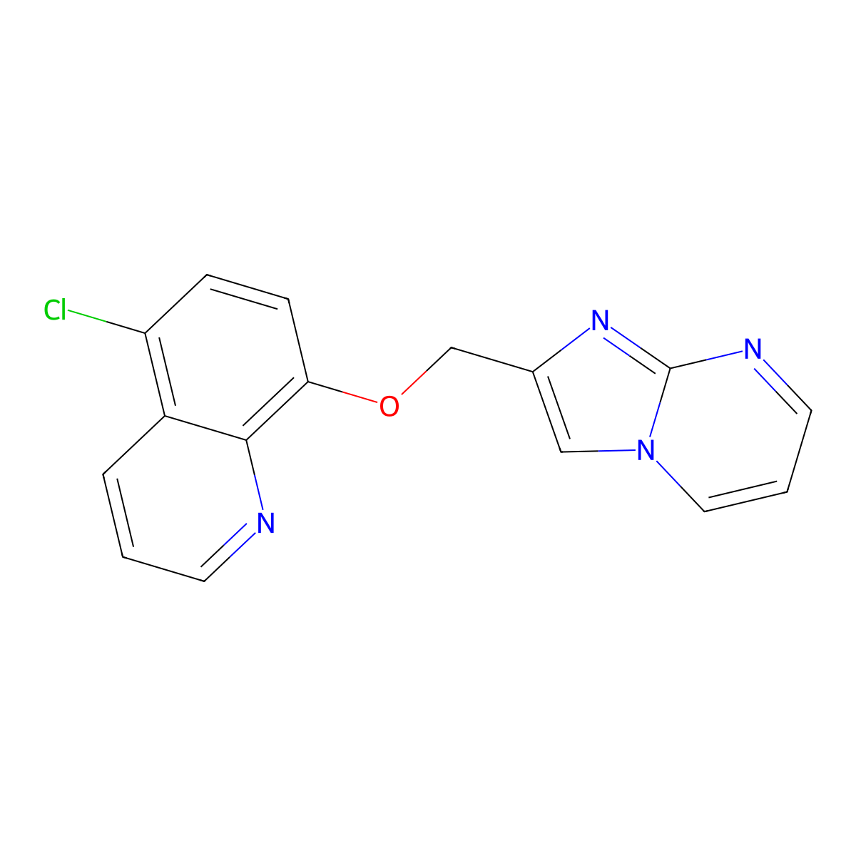 5-Chloro-8-(imidazo[1,2-a]pyrimidin-2-ylmethoxy)quinoline molecular structure, CAS 315697-88-2