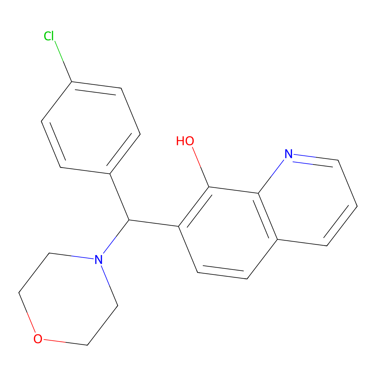 7-[(4-Chlorophenyl)(morpholin-4-yl)methyl]quinolin-8-ol molecular structure, CAS 315697-93-9