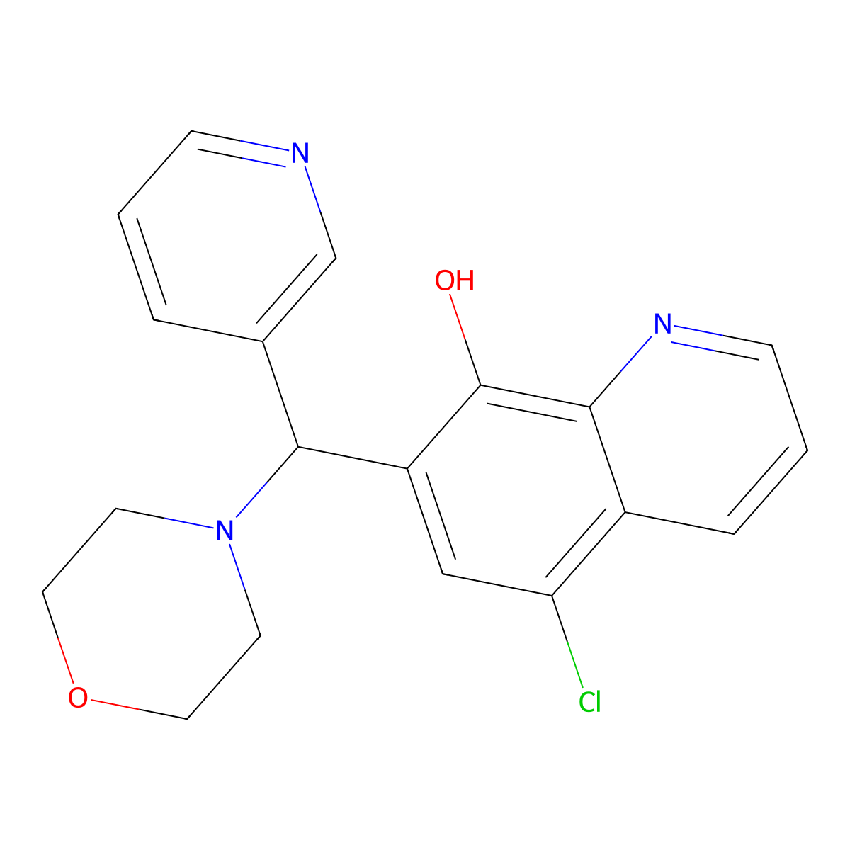 5-Chloro-7-(morpholino(pyridin-3-yl)methyl)quinolin-8-ol molecular structure, CAS 315697-97-3