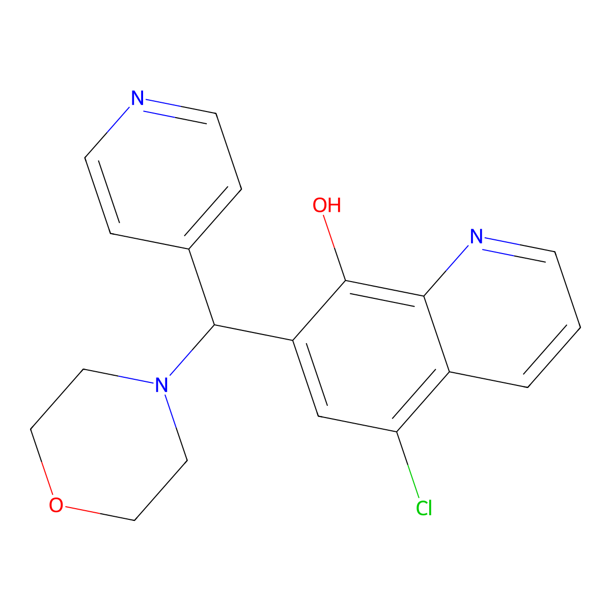 5-Chloro-7-[morpholin-4-yl(pyridin-4-yl)methyl]quinolin-8-ol molecular structure, CAS 315698-08-9