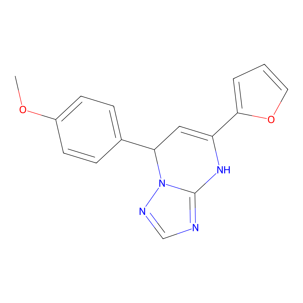 5-(Furan-2-yl)-7-(4-methoxyphenyl)-4,7-dihydro[1,2,4]triazolo[1,5-a]pyrimidine molecular structure, CAS 315698-13-6