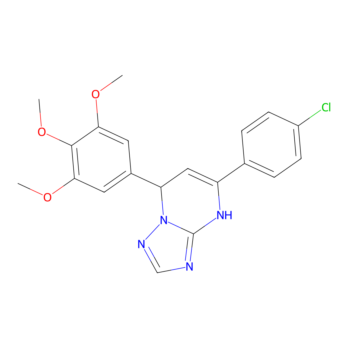 5-(4-Chlorophenyl)-7-(3,4,5-trimethoxyphenyl)-4H,7H-[1,2,4]triazolo[1,5-A]pyrimidine molecular structure, CAS 315698-15-8