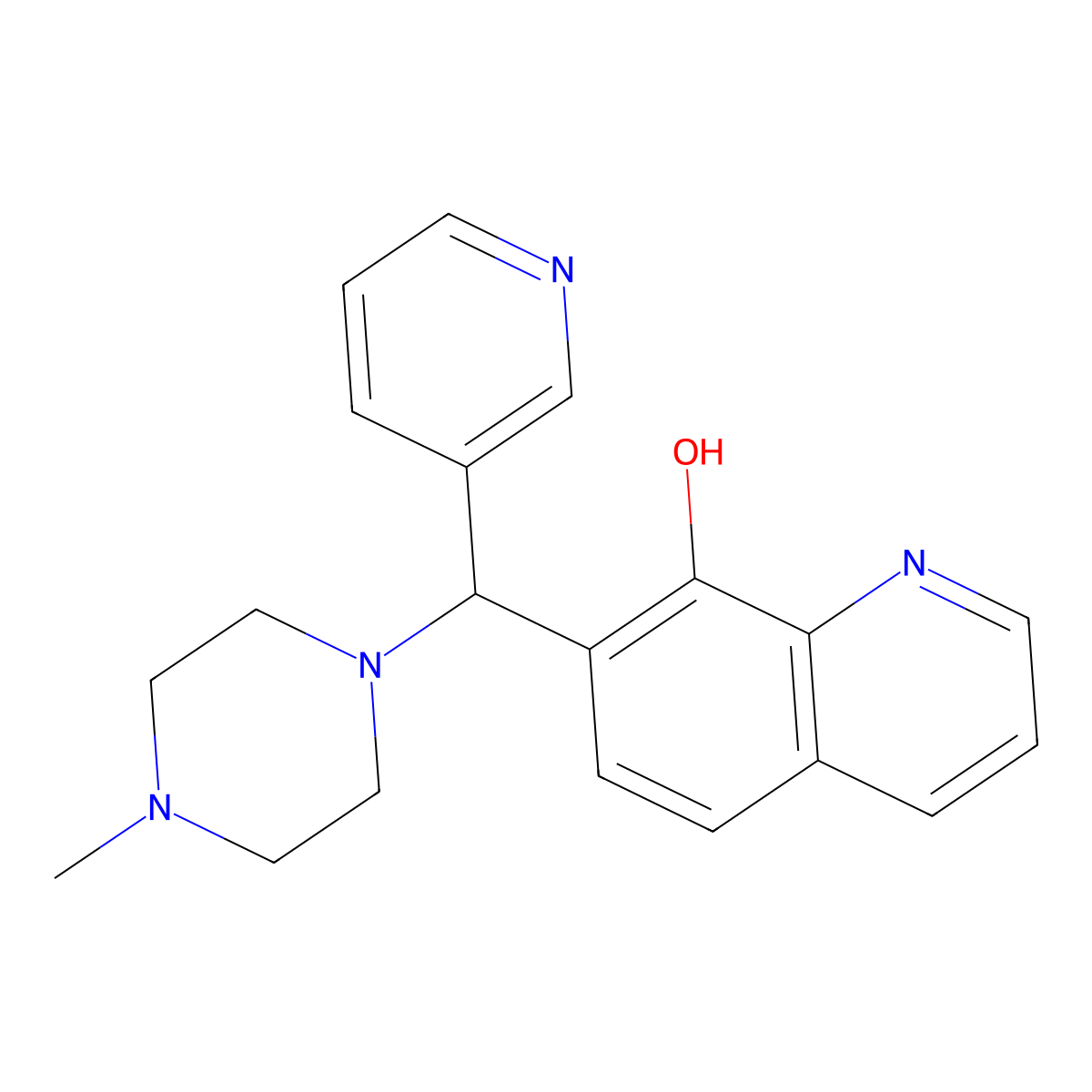 7-((4-Methylpiperazin-1-yl)(pyridin-3-yl)methyl)quinolin-8-ol molecular structure, CAS 315698-24-9